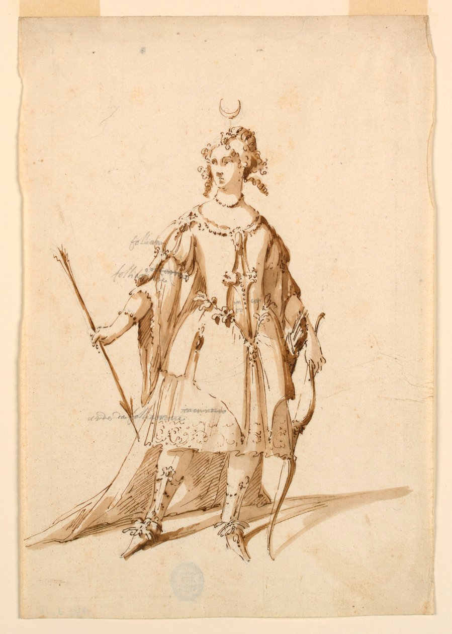 Kostýmní návrh: Diana pro balet od Unknown artist