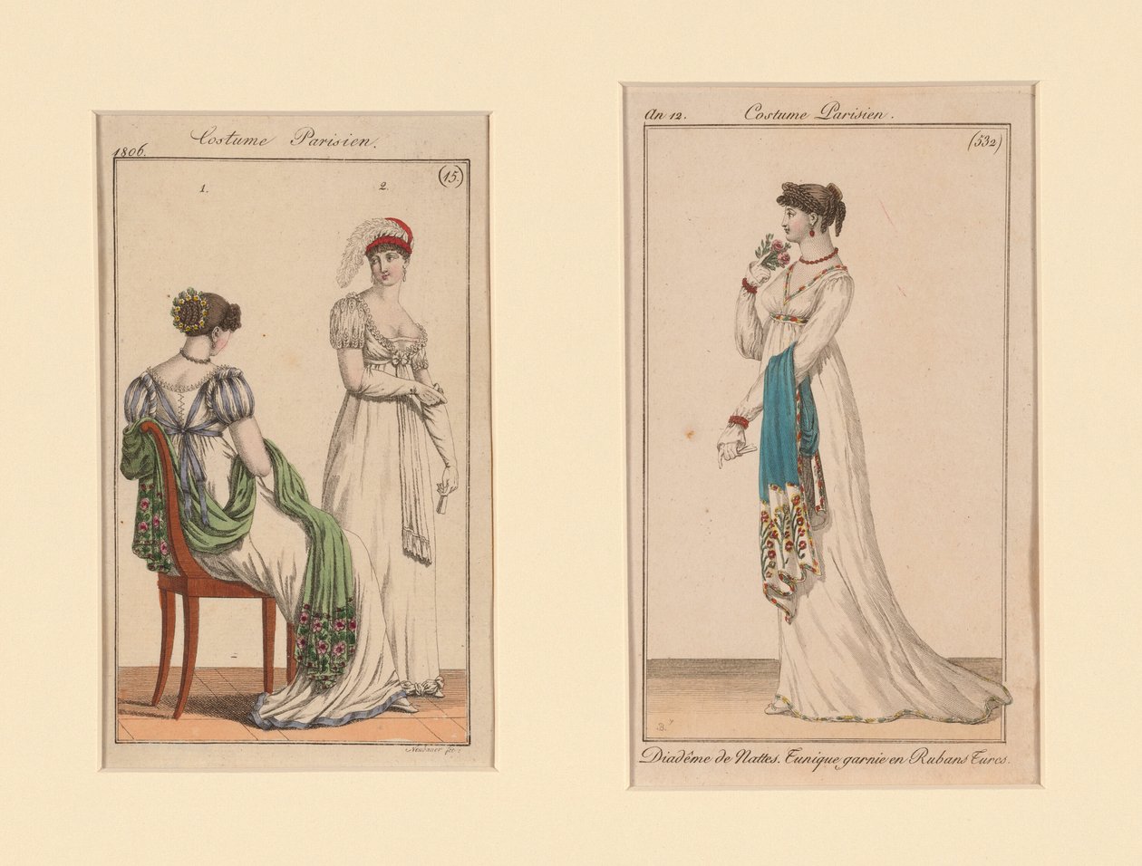 "Costume Parisien" Módní desky z časopisu Journal des Dames et Des Modes a Costume Parisien (Časopis pro dámy a módu) od Unknown artist