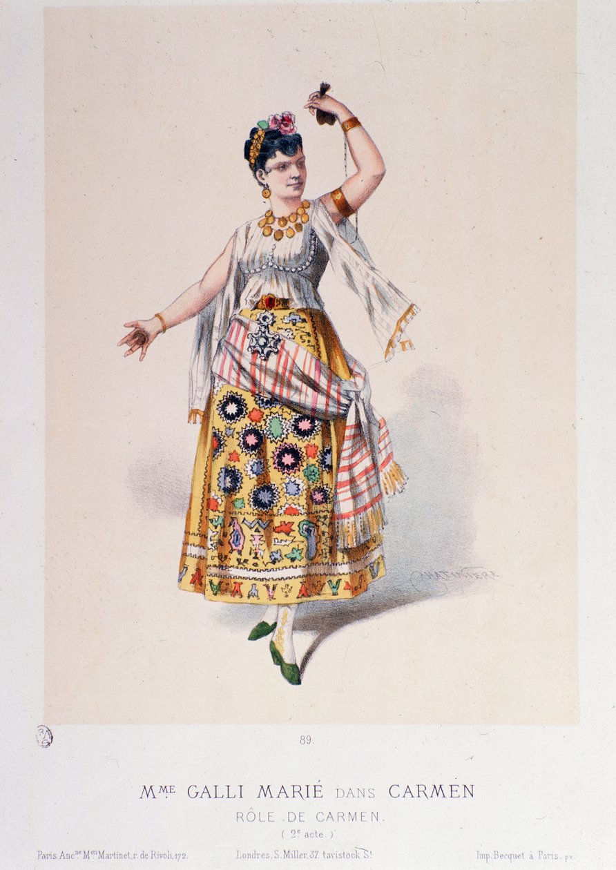 Kostým Marie Galli v Carmen, opera Georges Bizet od Unknown artist
