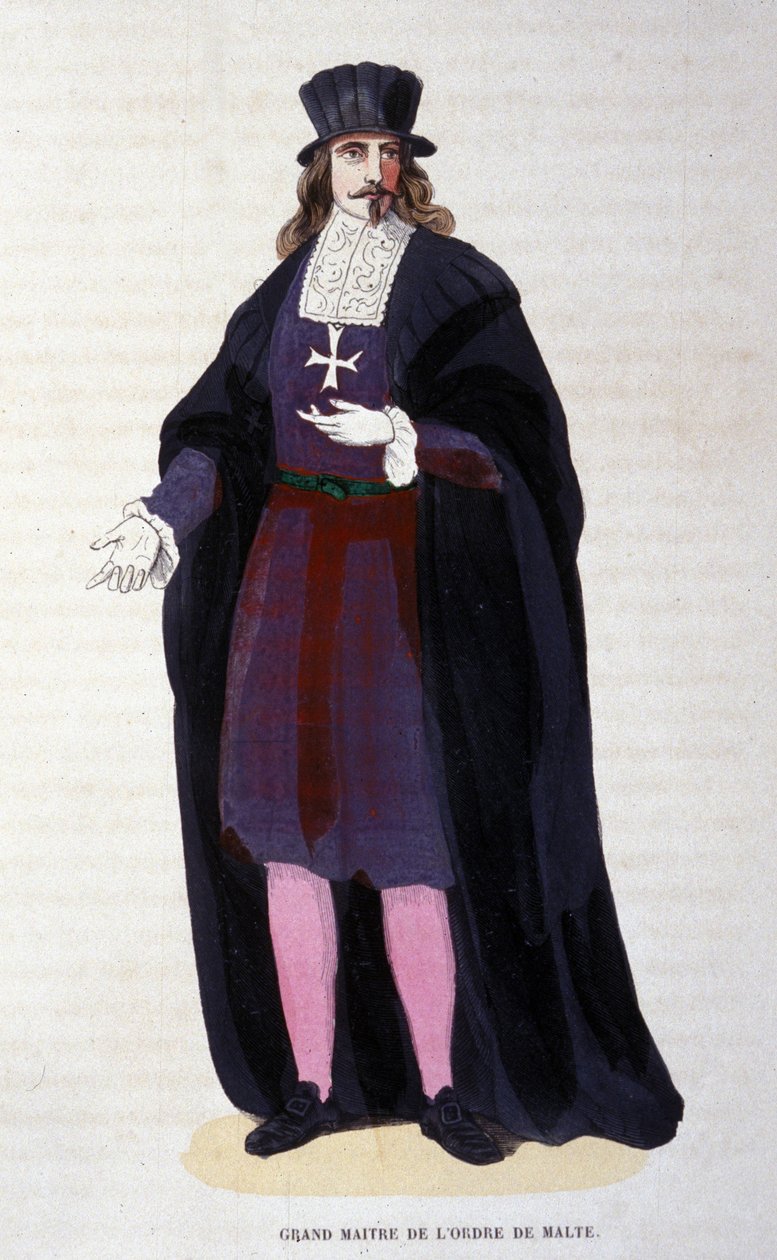 Kostým velmistra Maltézského řádu. rytina z počátku 19. stol od Unknown artist