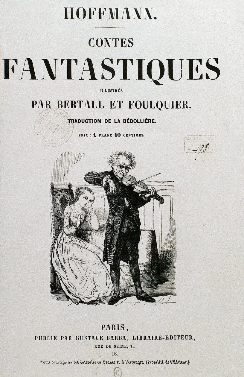 Radní Krespel (Rat Krespel), obálka „Les contes Fantastiques“ od Ernsta Theodora Amadea Hoffmanna od Unknown artist