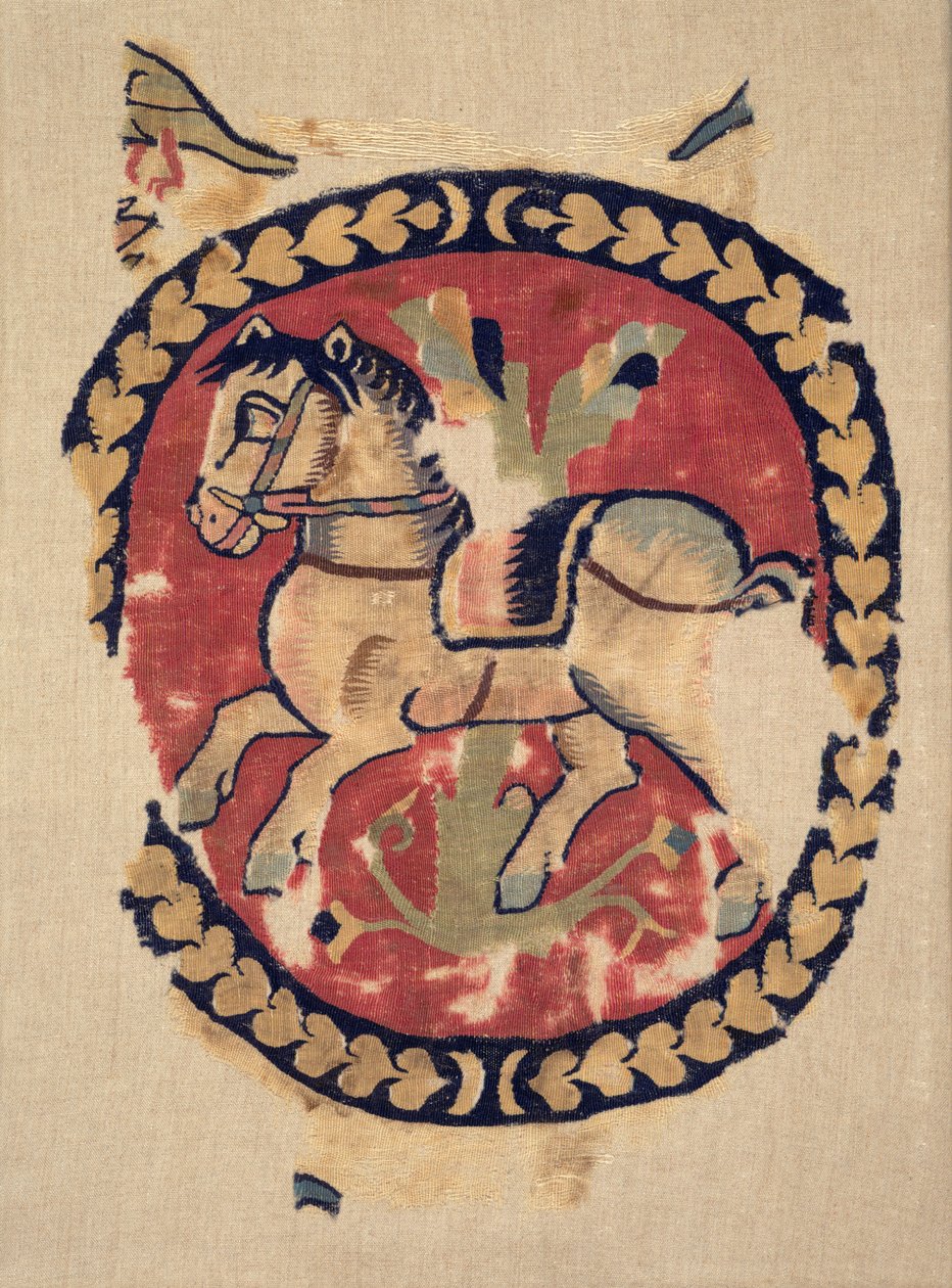 Fragment opony s cválajícím koněm od Unknown artist
