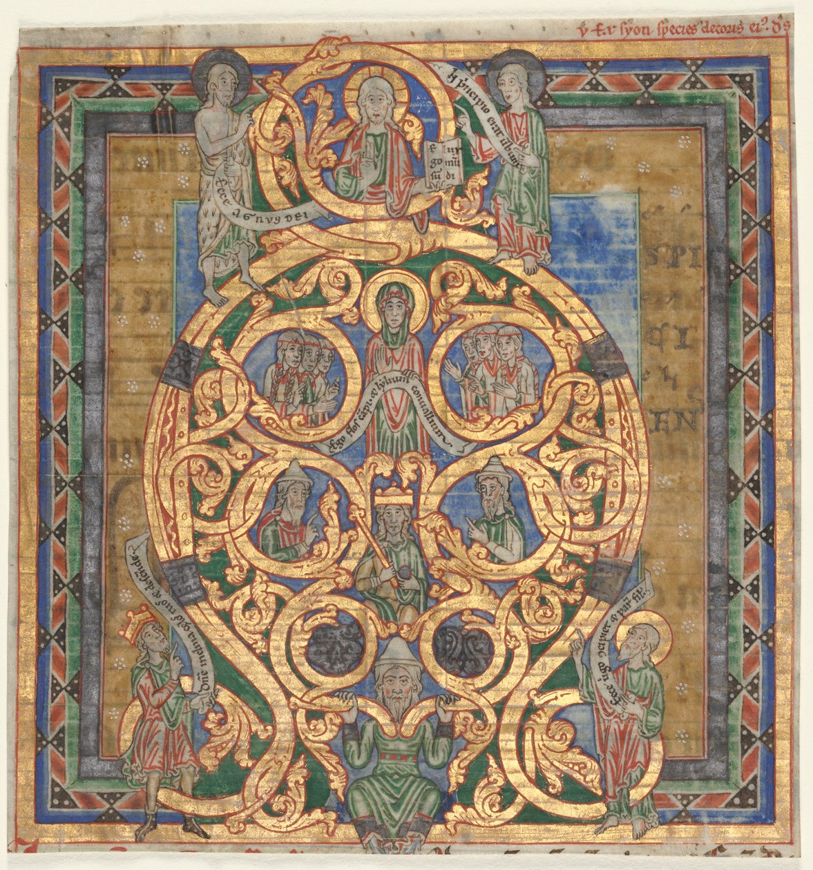 Vystřižení z antifonáře: Počáteční A[spiciens a longe]: The Tree of Jesse od Unknown artist