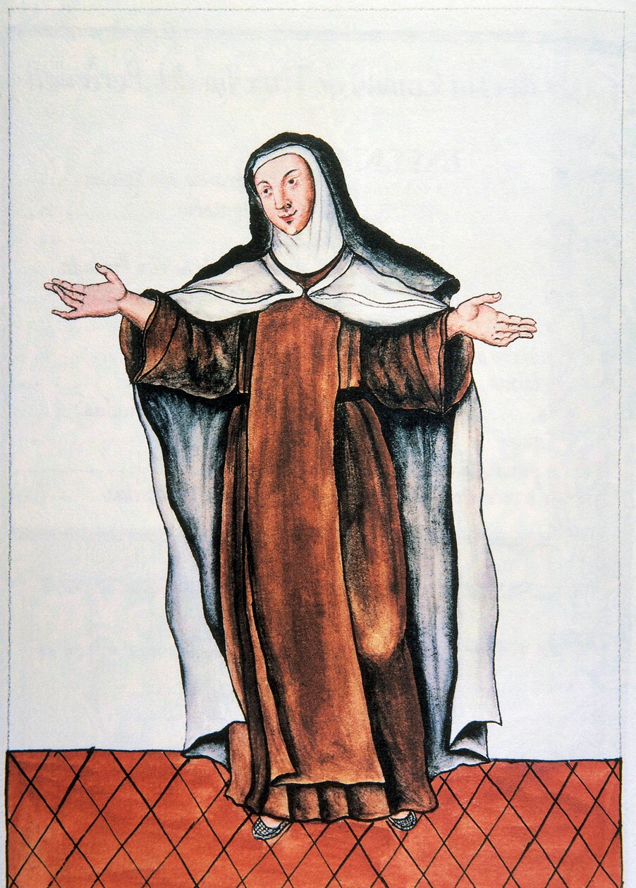 Každodenní život a zvyky Peru: "" Carmelite dechaussee "" Akvarel převzat z knihy "" Trujillo del Peru " " od Baltasara Martineze Companona y Bajandy, biskupa z Trujillo (1782-1785). Madrid 18. století. Biblioteca del Palacio Real od Unknown artist