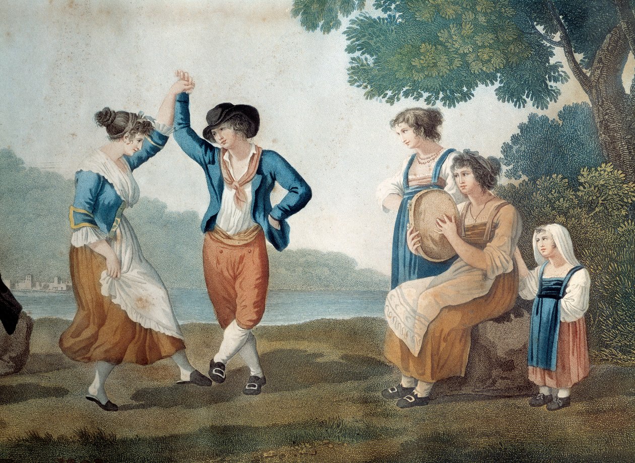 Tanečníci ve Frascati poblíž Říma, Itálie Anonymní obraz od Unknown artist
