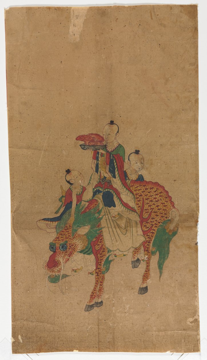 Daoist Immortal on a Qilin and Two Attendants od Unknown artist