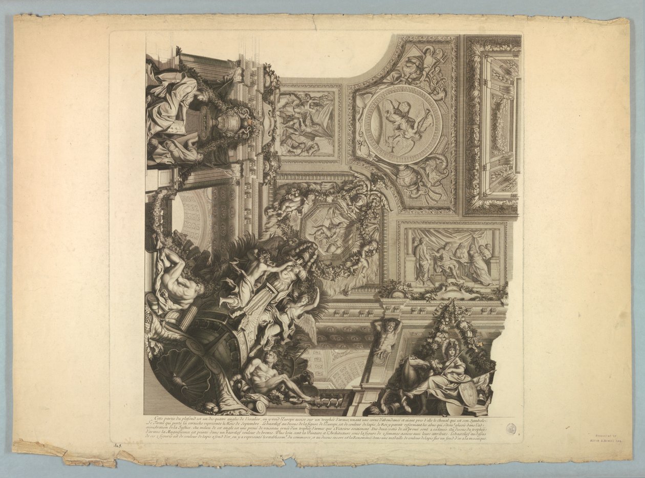 Dekorace od Lebruna a Mignarda na paláci ve Versailles od Unknown artist