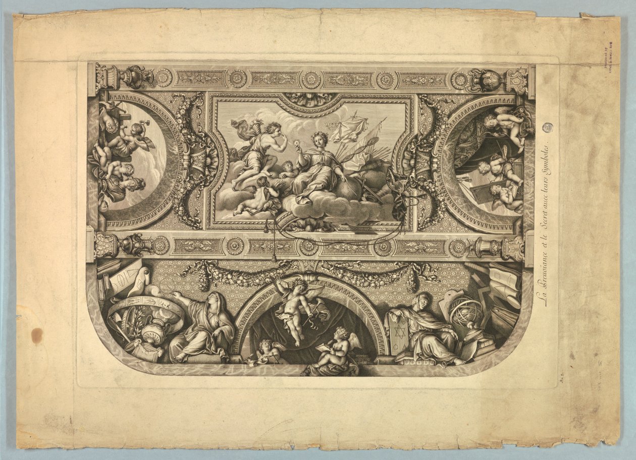 Dekorace od Lebruna a Mignarda na paláci ve Versailles od Unknown artist