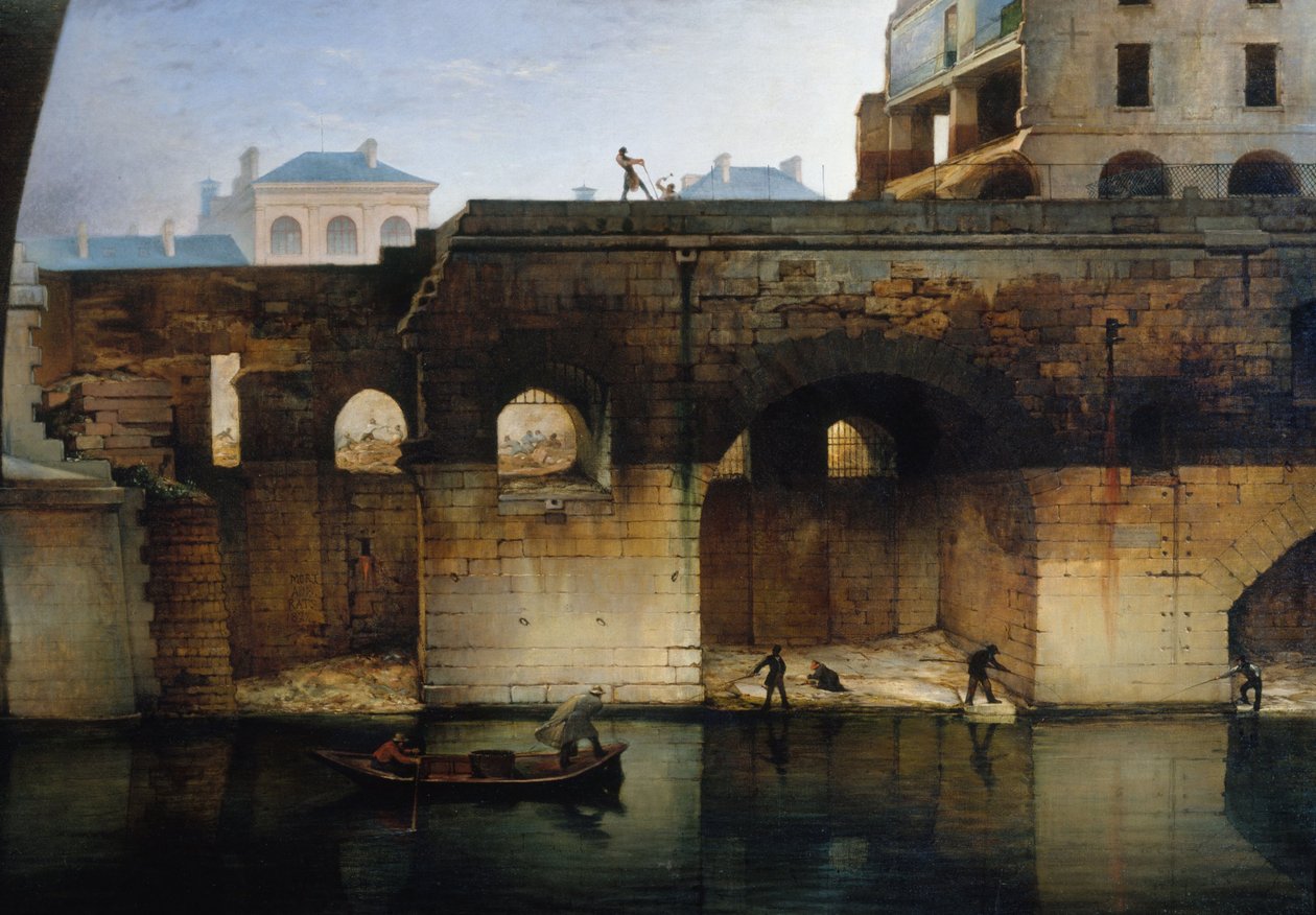 Demolice starého Hôtel-Dieu; "cagnards", 1878 (olej na plátně) od Unknown artist