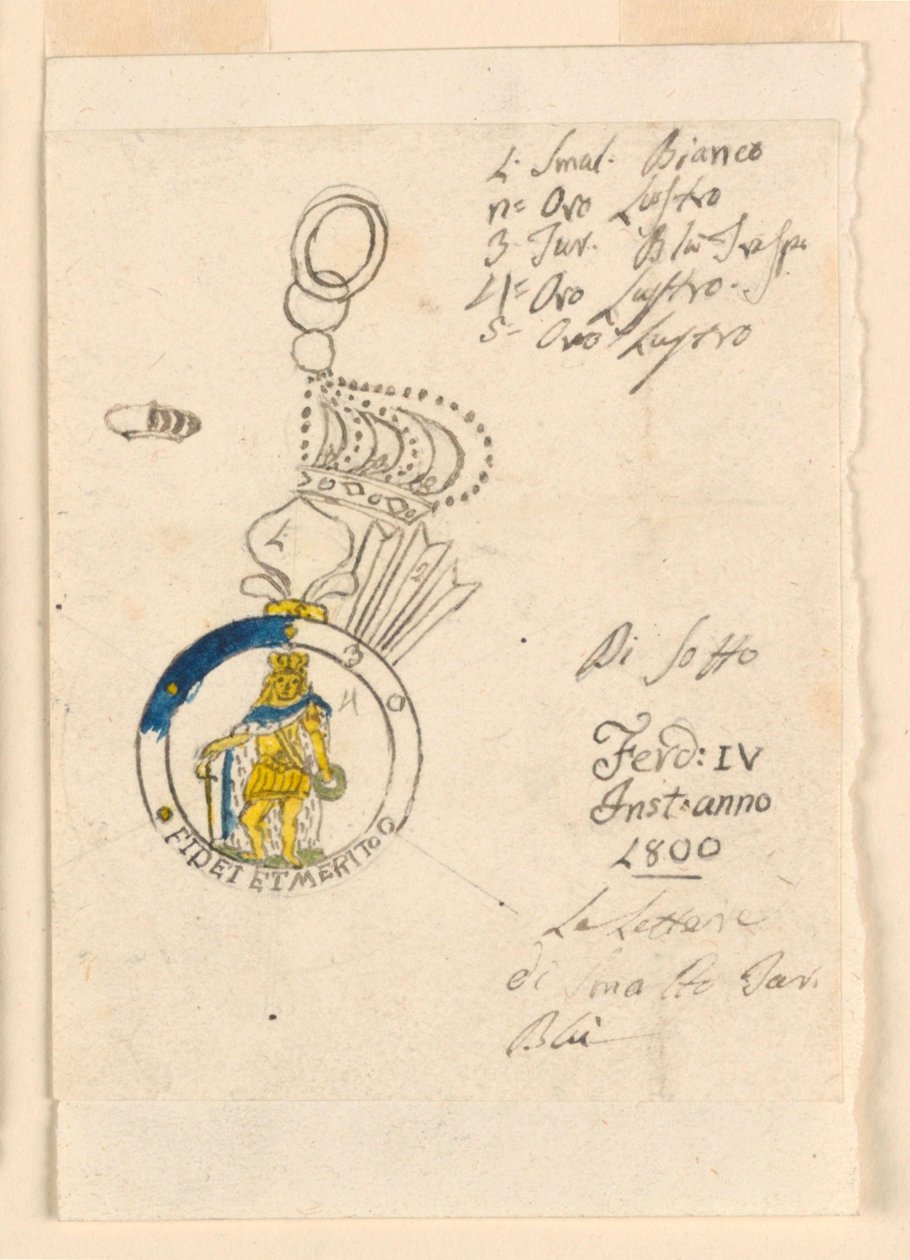 Design pro odznak sicilského vojenského řádu od Unknown artist