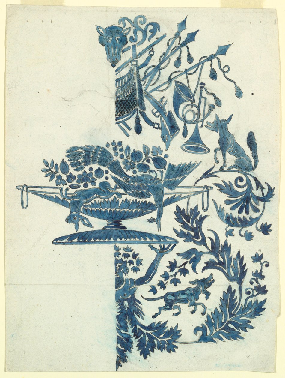 Design pro hedvábný damašek od Unknown artist