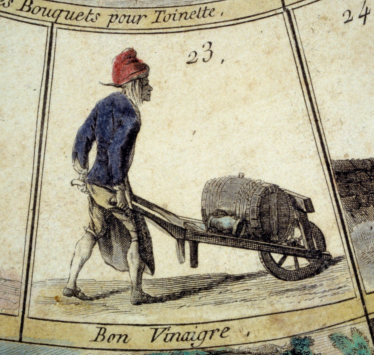 Detail hry Cree of Paris husa: dealer octa. Rytina 18. století. Coll. Odcházím. od Unknown artist