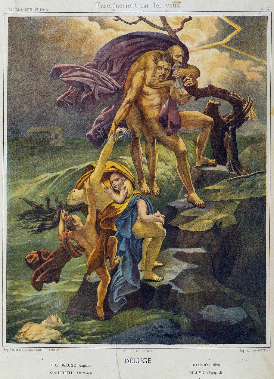 Déluge - v „Histoire Sainte“, ed. Hachette od Unknown artist