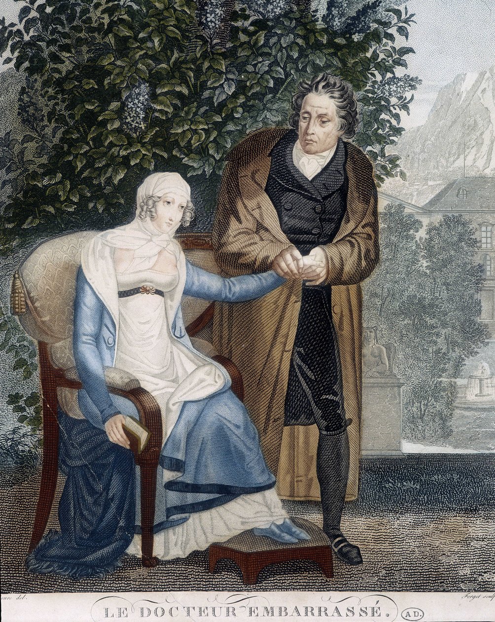 Doctor Embossed (před nemocnou ženou). od Unknown artist