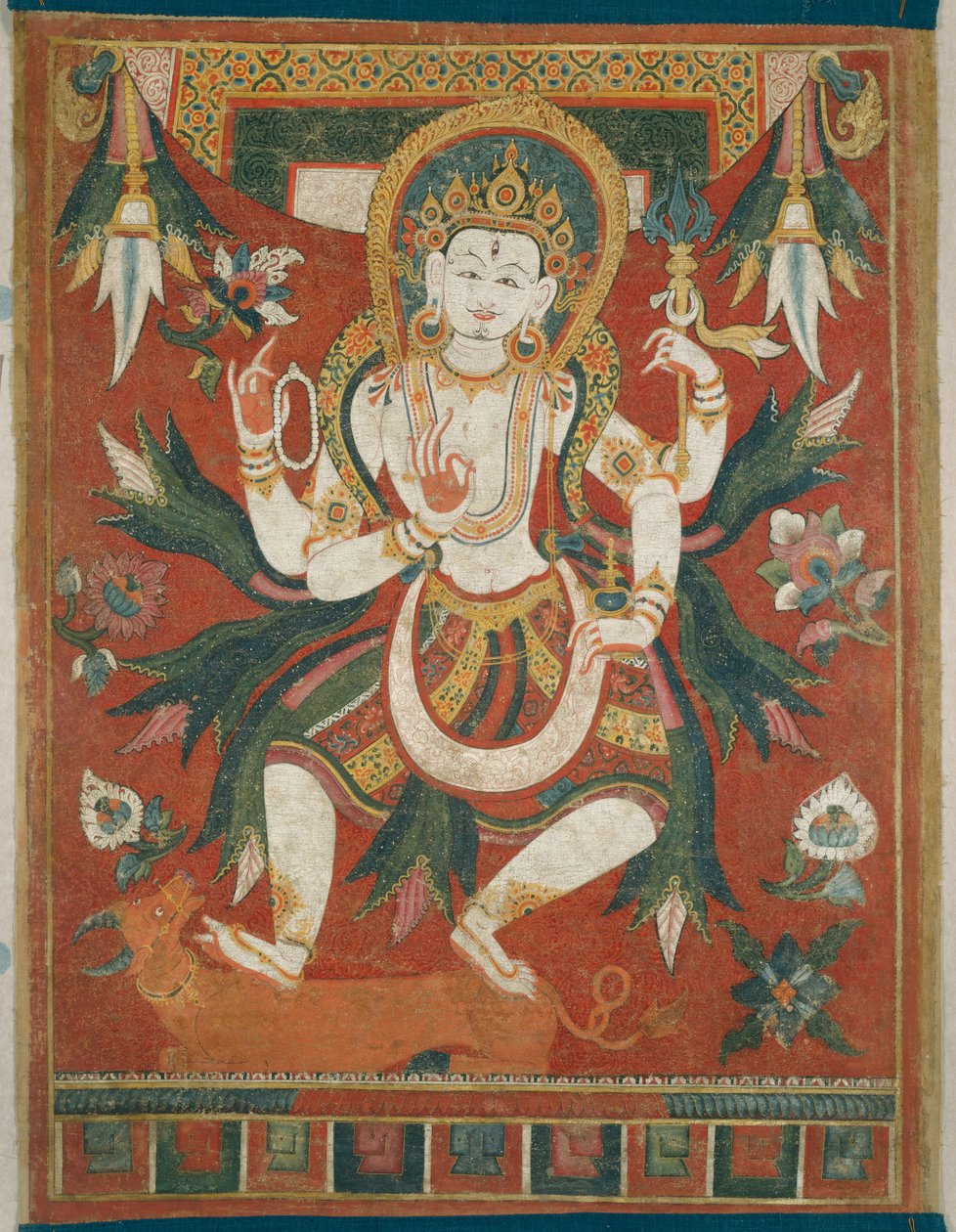 Oboustranný malovaný transparent (Paubha) s bohem Šivou od Unknown artist