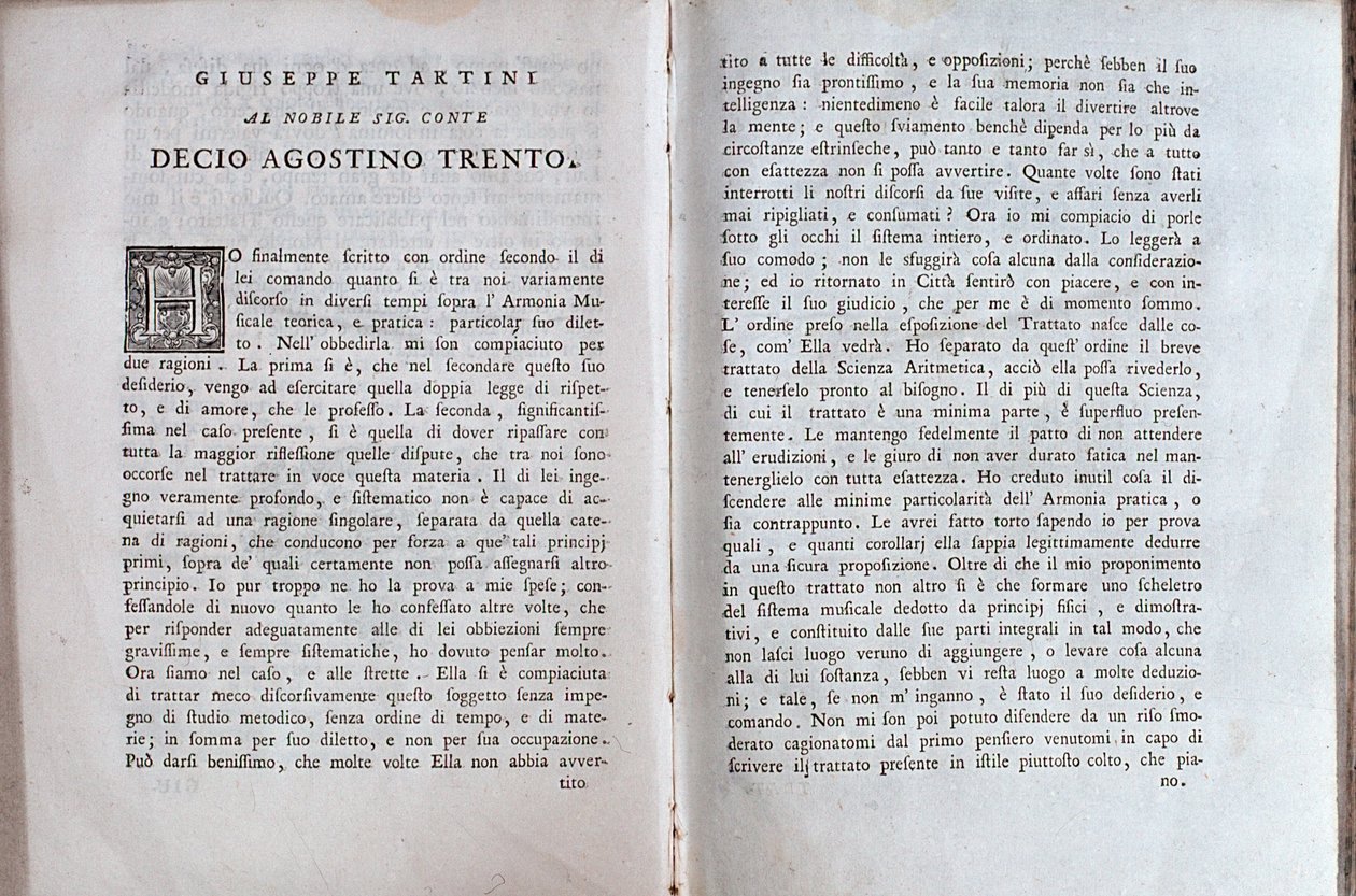 Dvoustrana z hudební smlouvy od Giuseppe Tartiniho od Unknown artist