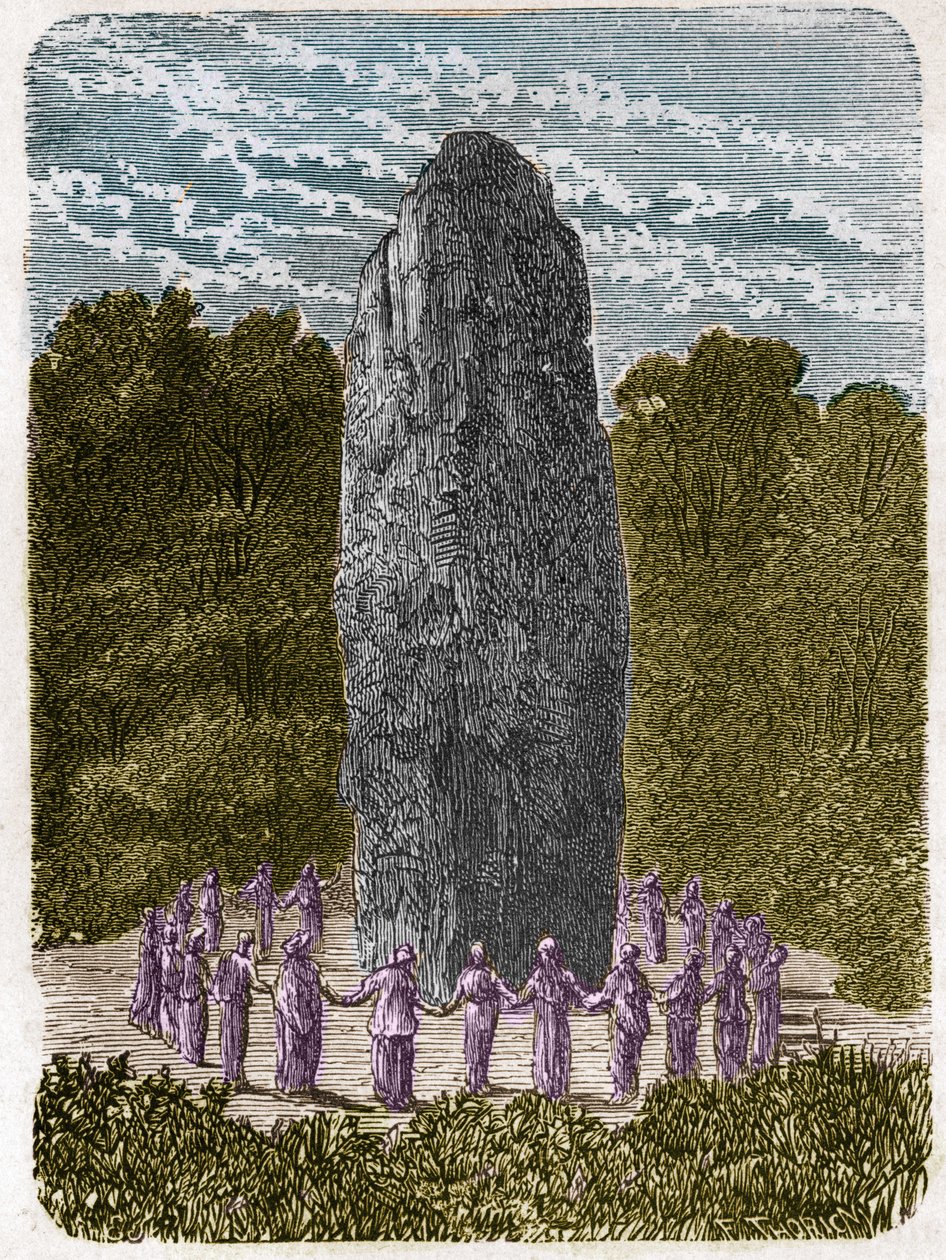 Druidesse tančí kolem menhiru. od Unknown artist