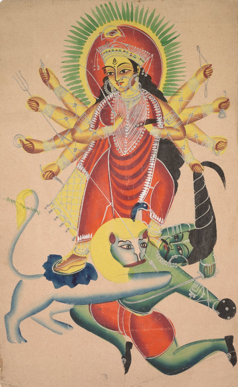 Durga zabíjení démona Mahisha od Unknown artist