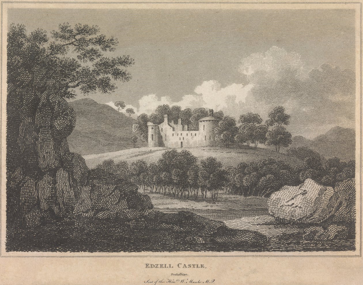 Hrad Edzell, [Forfarshire?]; strana 101 (první díl) od Unknown artist
