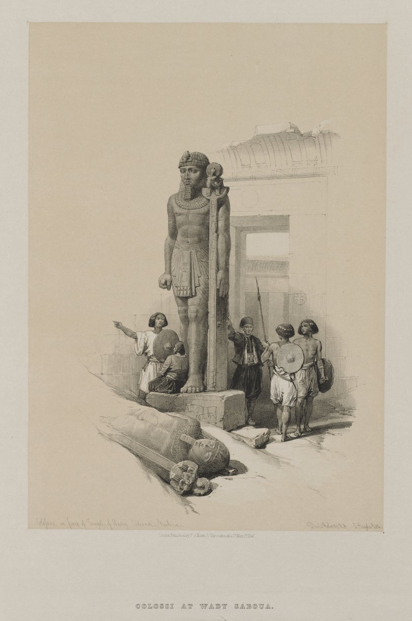 Egypt a Núbie, svazek II: Kolos před chrámem ve Wady Saboua, Núbie od Unknown artist
