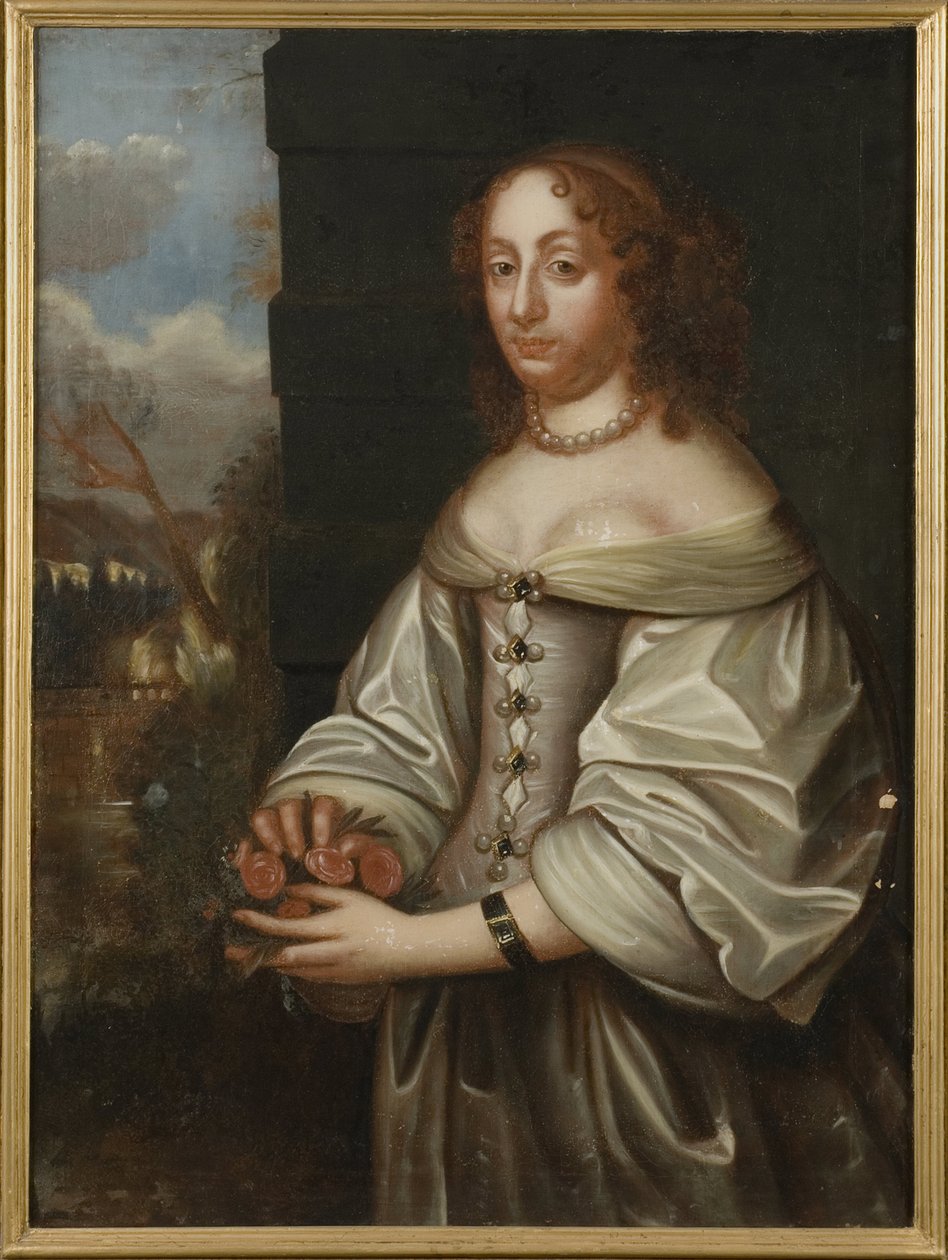 Eleonore Catherine de Deux Ponts Cleebourg, princezna Švédska a Landgravine of Hesse Eschwege - Portrét hraběnky Palatine Eleonory Catherine ze Zweibrückenu (1626-1692), Landgravine z Hesse-Eschwege, Anonym. Olej na plátně. Rozměr: 105 x 77 cm. od Unknown artist
