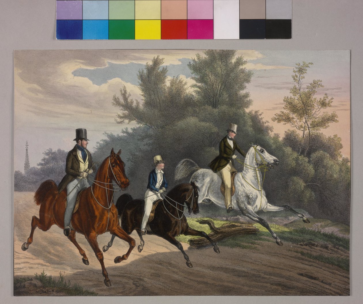 Císař František Josef projíždí se dvěma společníky Prátrem. od Unknown artist