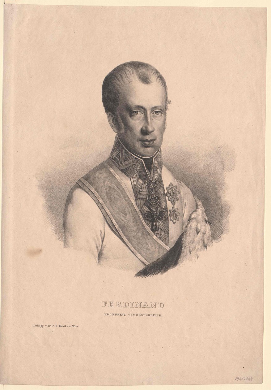 Rakouský císař Ferdinand I. (tisk) od Unknown artist