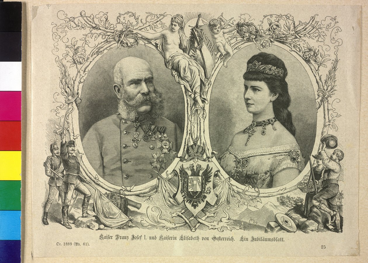 Rakouský císař a Alžběta František Josef I. od Unknown artist