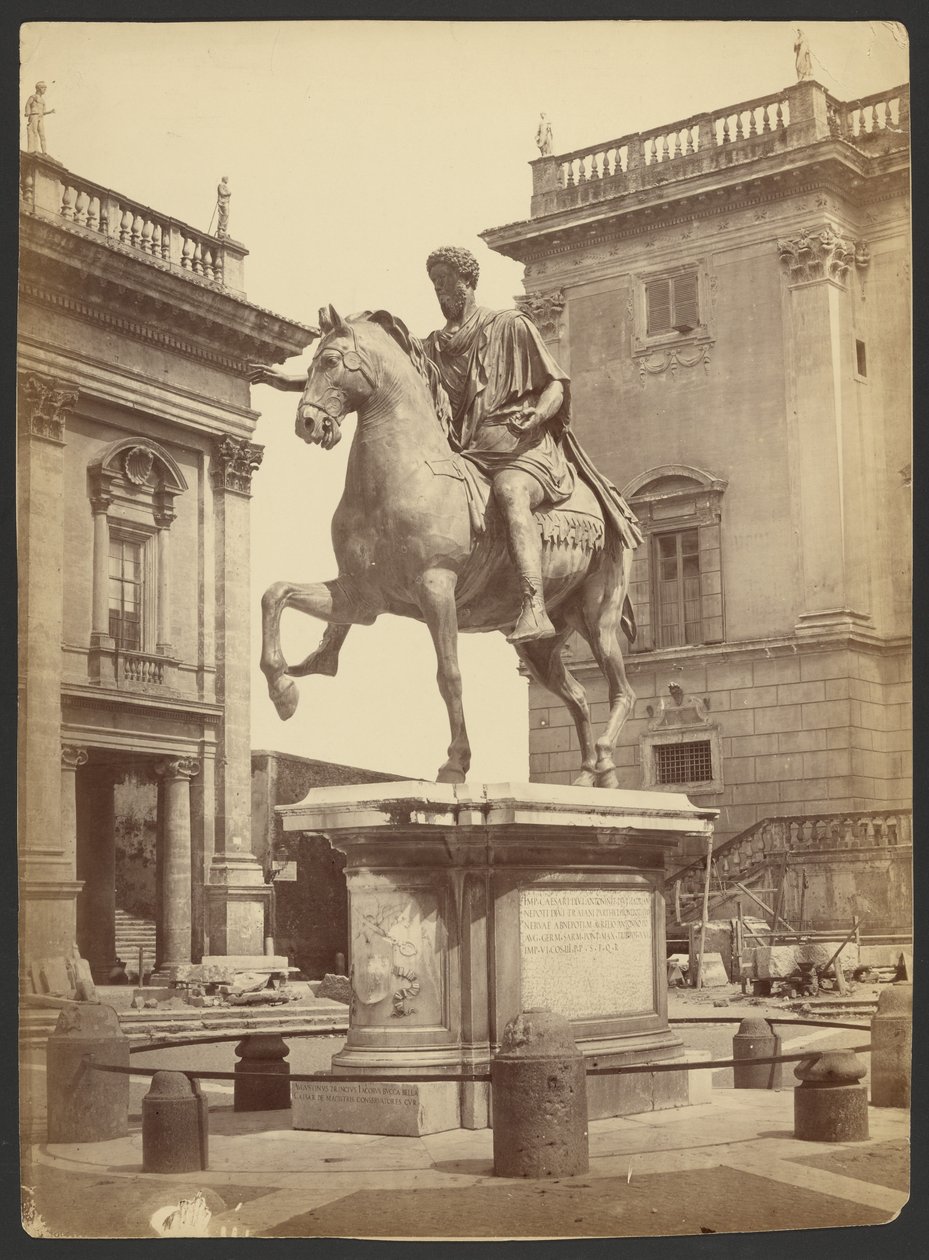 [Jezdecká socha císaře Marka Aurelia, Piazza Del Campidoglio, Řím]. od Unknown artist