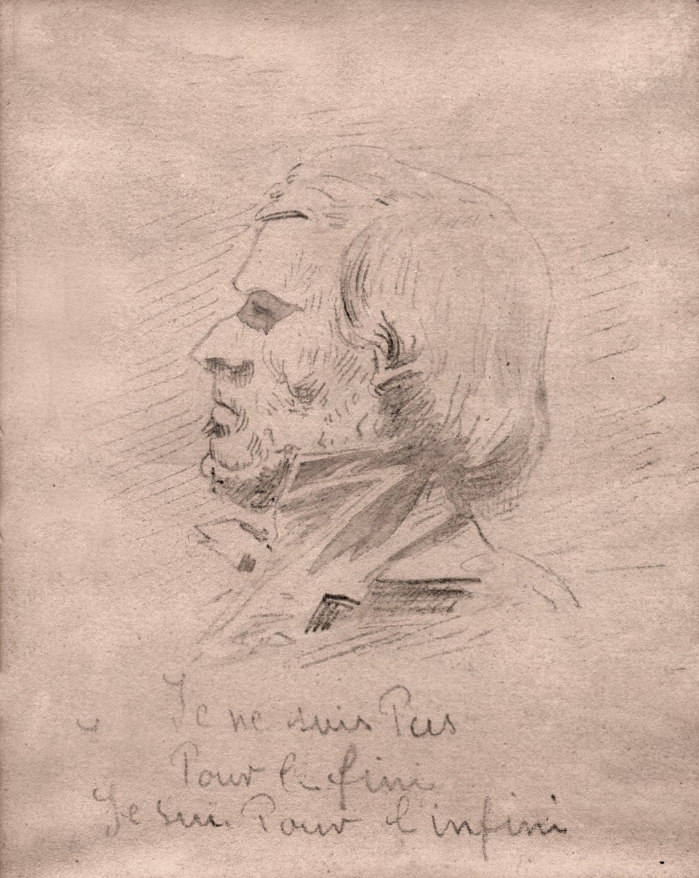 Eugene Delacroix. (kresba, cca 1850) od Unknown artist