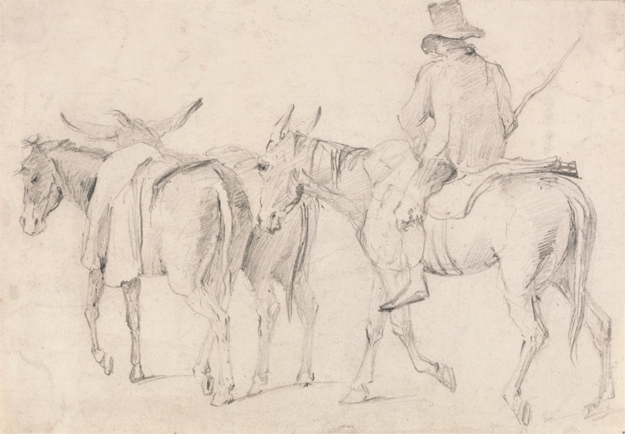 Farmář s mezky od Unknown artist