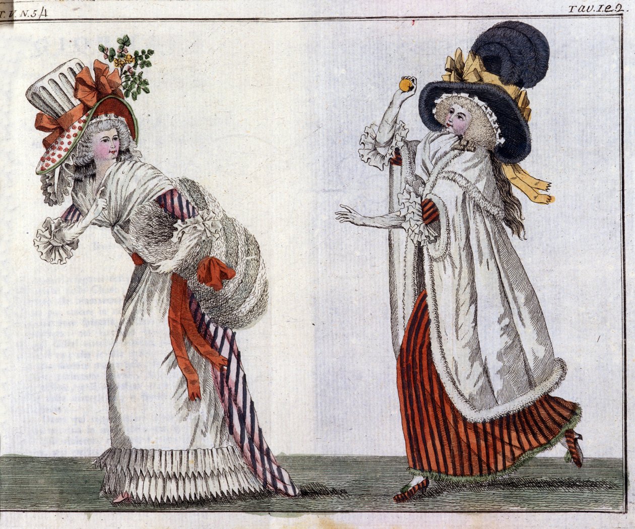 Móda: mladé elegantní ženy. 1788 od Unknown artist