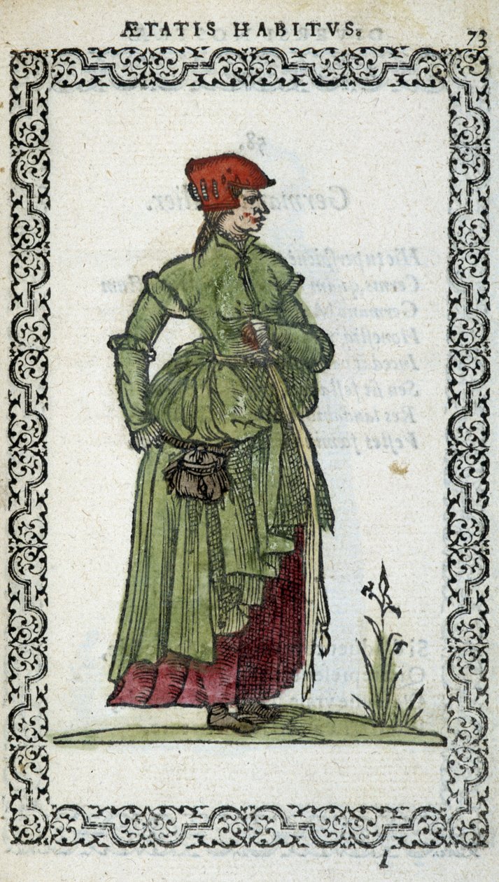 Femme Flemish - v „“Habits et effigies”” od Jean Sulperius od Unknown artist