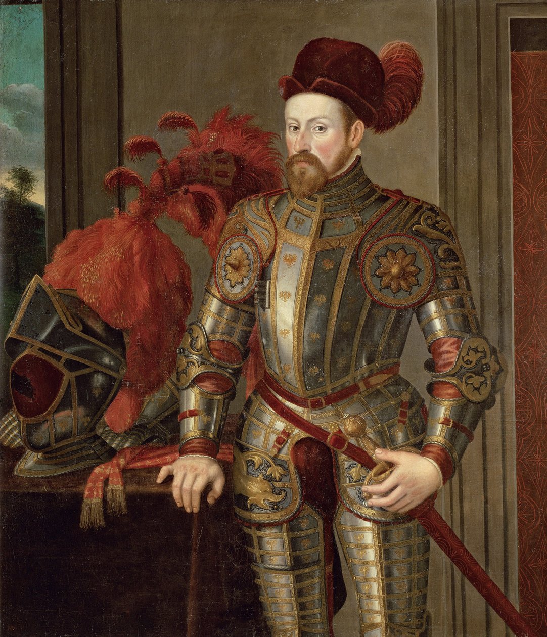 Ferdinand II. Tyrolský (habsburský), arcivévoda rakouský - Portrét Ferdinanda II. (1529-1595), arcivévoda rakouský, Anonym . Olej na plátně, cca 1557. Uměleckohistorické muzeum, Vídeň od Unknown artist
