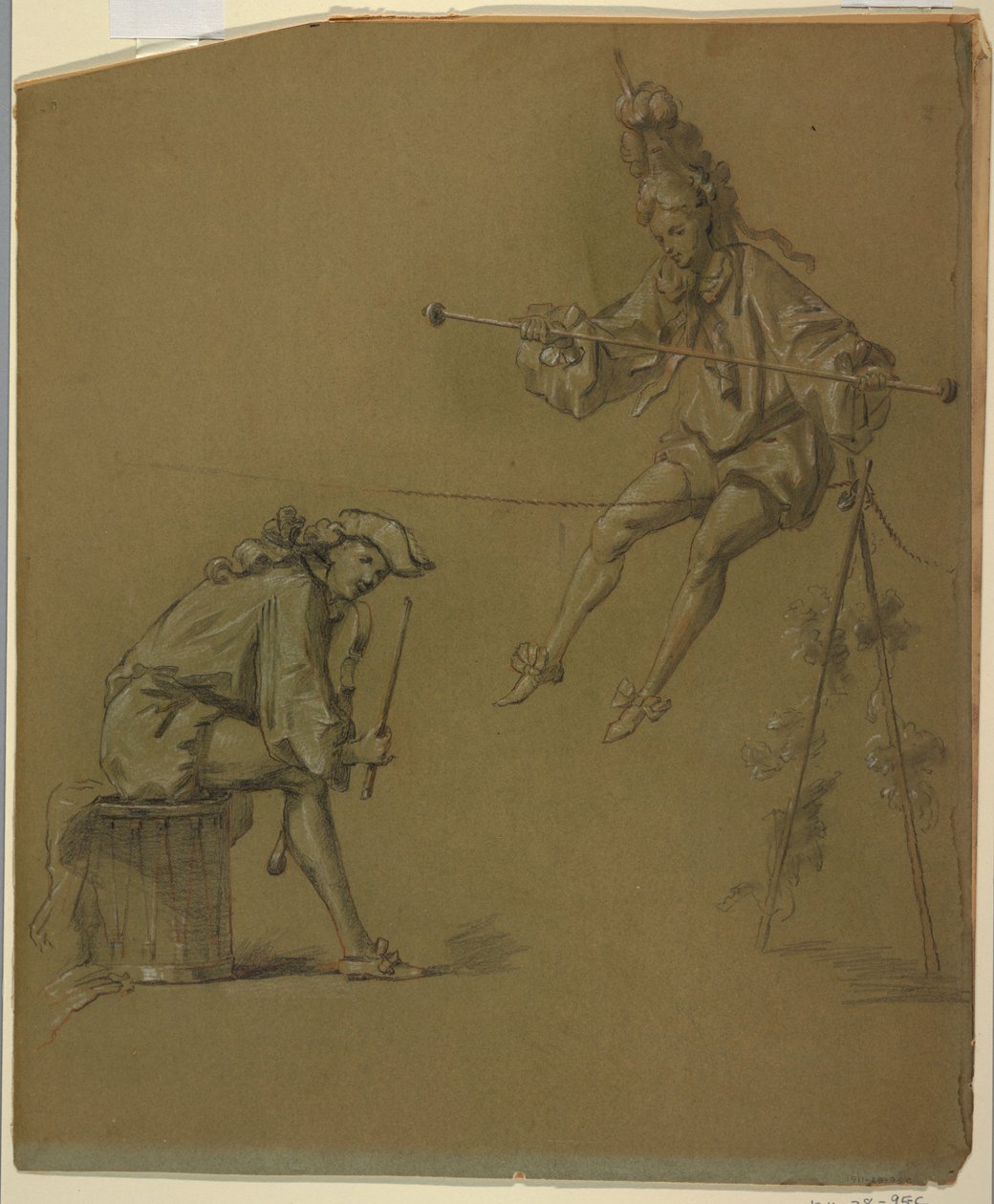 Figurální studie pro návrh krytu klavichordu od Unknown artist