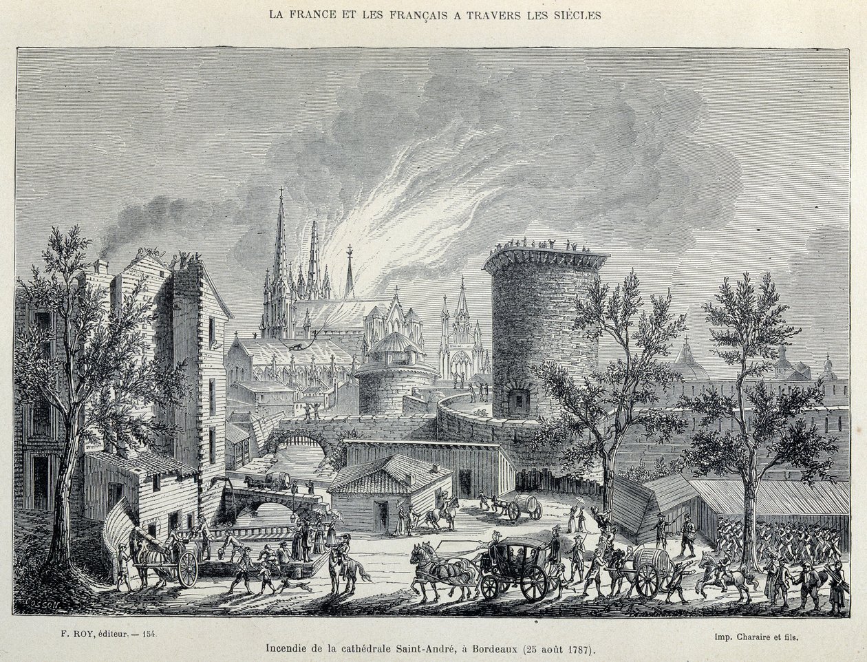 Požár Cathedrale St André, Bordeaux, 25. srpna od Unknown artist