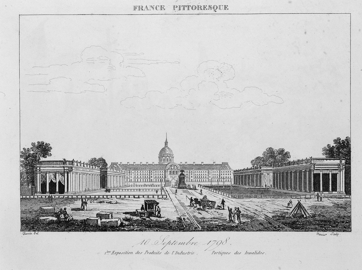První výstava průmyslových výrobků: Portique des Invalides, 10. září od Unknown artist