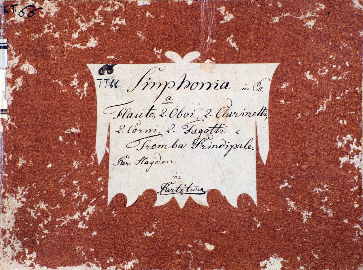 První strana partitury Symfonie 66 B dur od J Haydna od Unknown artist