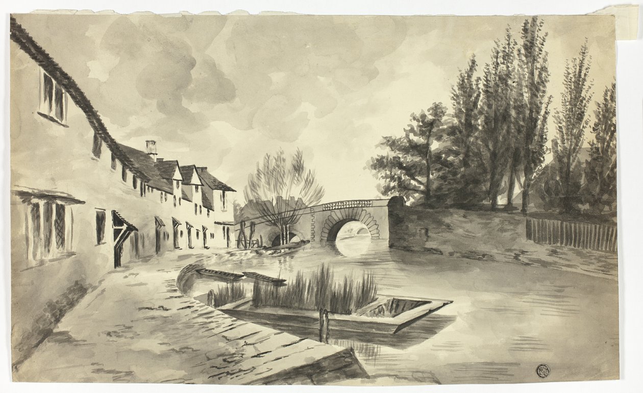 Fisher Row a most přes řeku na Nové silnici od Unknown artist