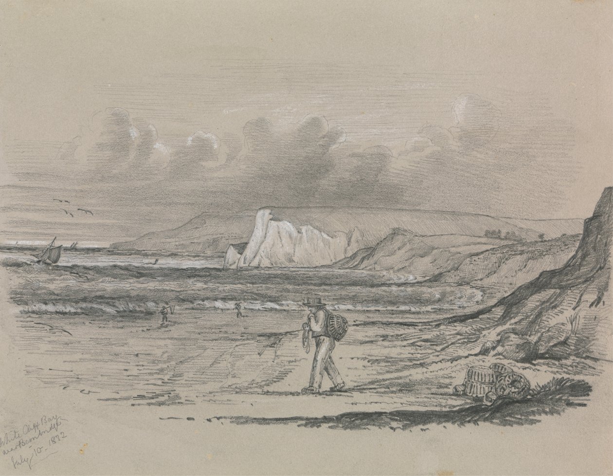 Rybáři v zálivu White Cliff Bay od Unknown artist