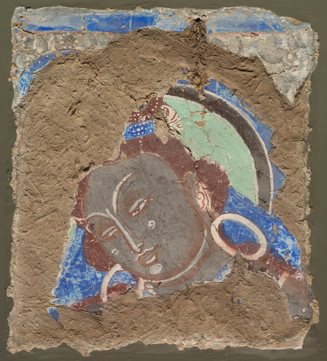 Fragment s hlavou bódhisattvy od Unknown artist