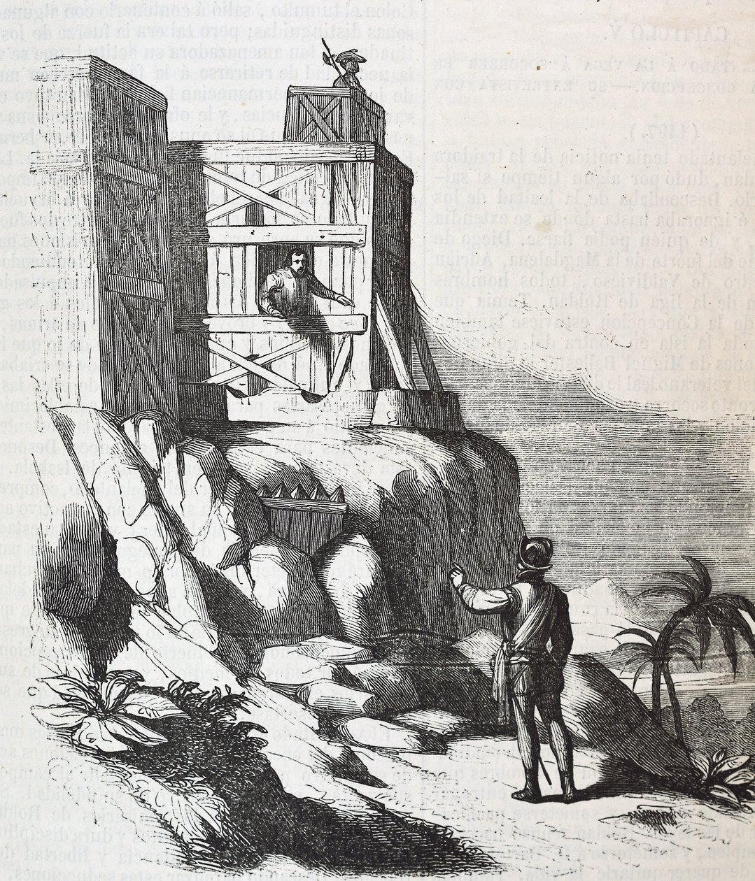 Francisco Roldan mluví s Adelantadem Bartolomějem Kolumbem na ostrově Hispaniola ve Fort Concepcion v roce 1497 od Unknown artist