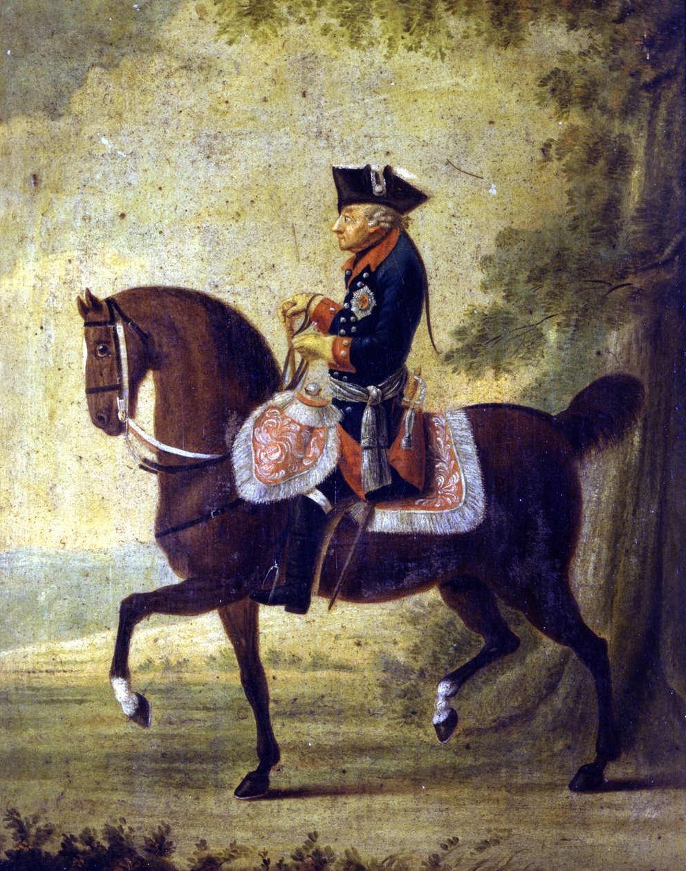 Fridrich Veliký, král pruský (1712 - 1786). Dole na rámu obrazu je napsáno „“... Berlín 1776. Museo del Risorgimento. Milán od Unknown artist