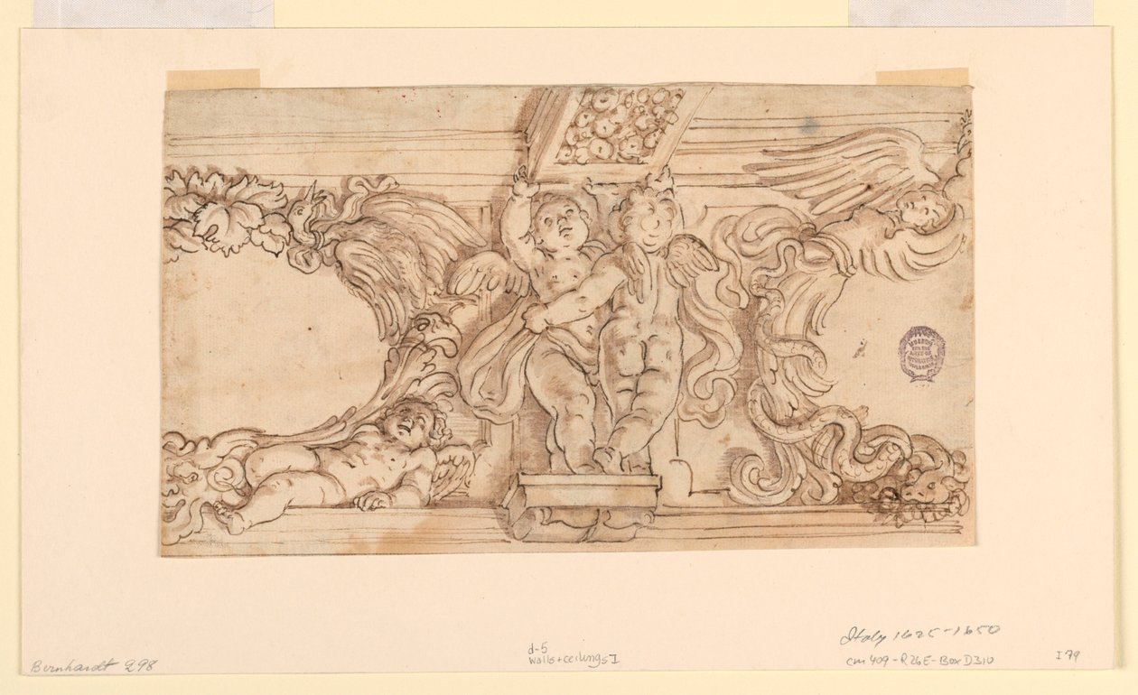 Vlys s putti a medailony od Unknown artist