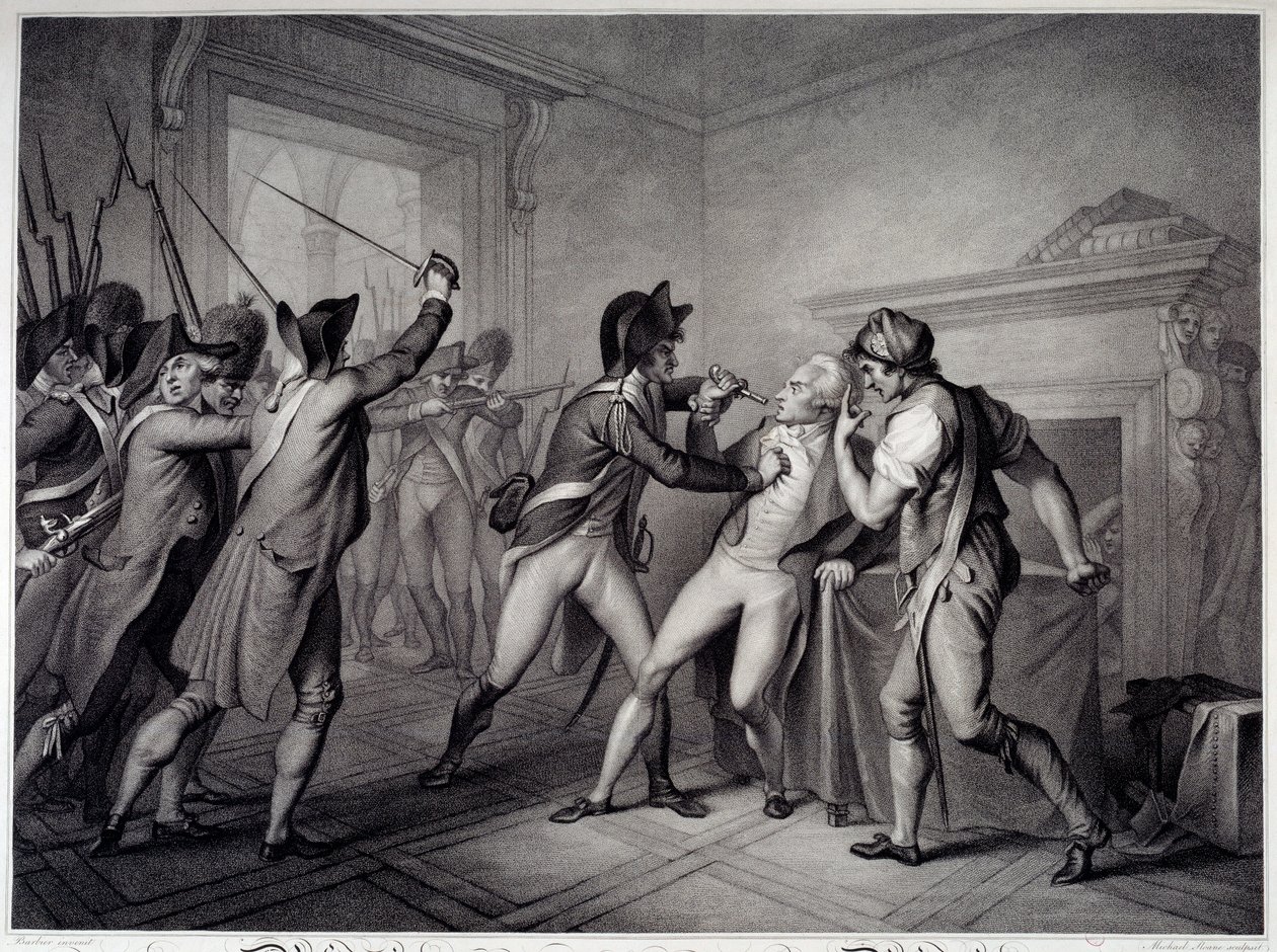 Francouzská revoluce: Zatčení Robespierra 27. července 1794 (9. rok Thermidor II). Rytina 18. století. Paříž, Musee Carnavalet od Unknown artist