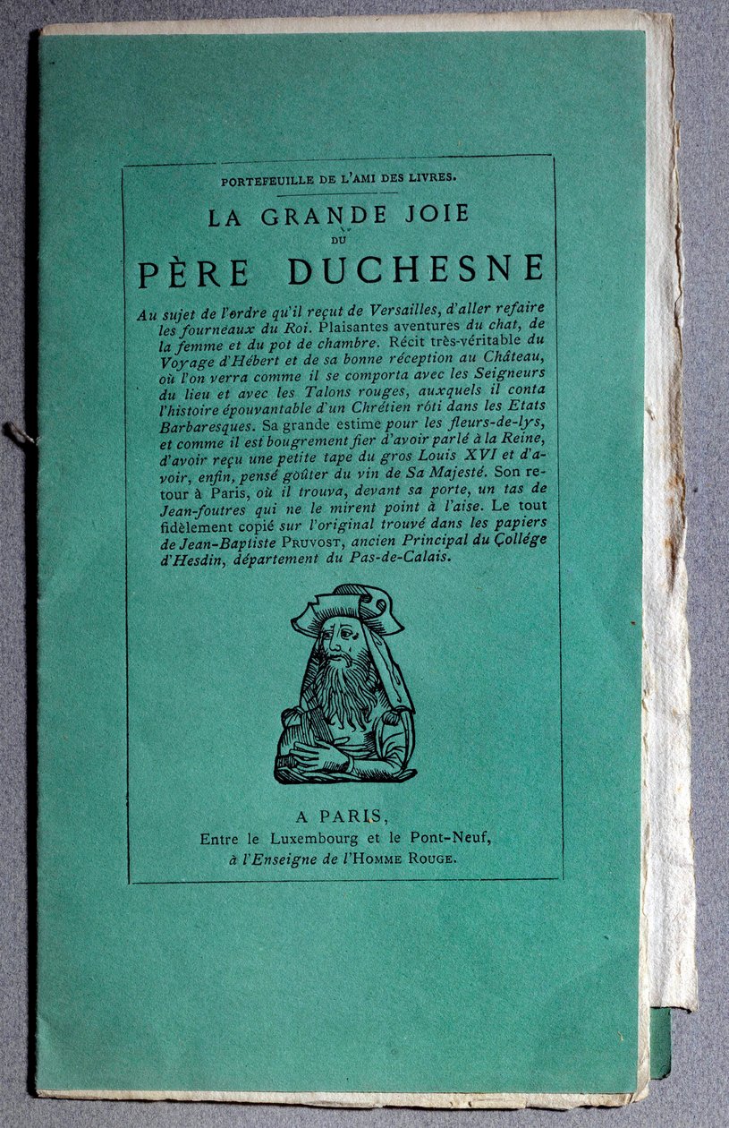 Francouzská revoluce: obálka „“La grande joie du Pere Duchesne““ kolem roku 1790. Soukromá sbírka od Unknown artist
