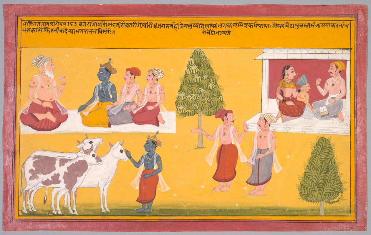 Přátelé Krišny, Folio 163 z Bhakti Ratnavali z Višnu Purí od Unknown artist