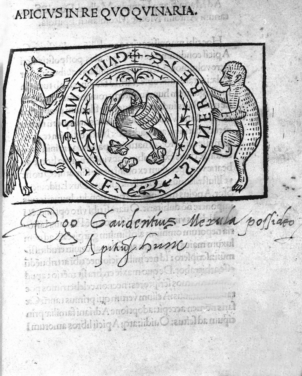 Frontispice „In quoquinaria (De re culinaria)“ ze 16. století od Marca Gaviuse ​​Apicia. Latinský gastronom (1. století n. l.). s.l. n.d. 16 sekund. od Unknown artist