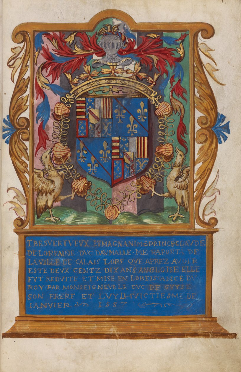 Frontispis s erbem Clauda de Lorraine, vévody d