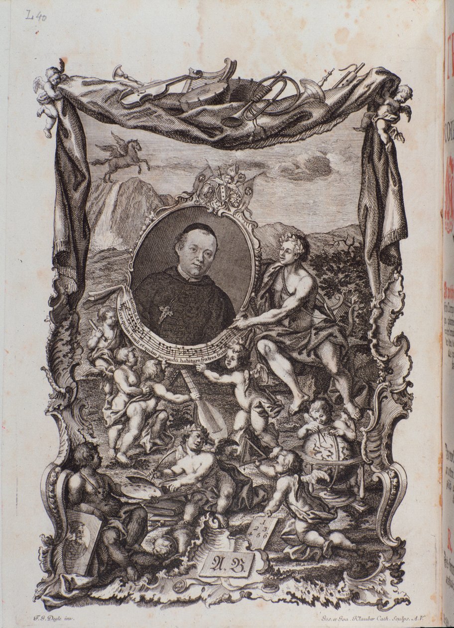 Frontispis s portrétem díla Tractatus musicus od Meinrada Spiesse od Unknown artist
